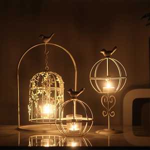 Lanterne porte-bougie en métal vintage, support décoratif creux pour bougie, pour la maison, les mariages, les fêtes, la table, la décoration de jardin - Product Image 1