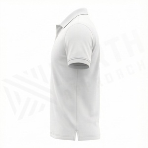 Polo en piqué de coton uni à manches courtes pour homme, respirant, décontracté, en tissu tricoté, coupe classique - Product Image 3