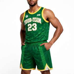 Ensemble Maillot et Short de Basketball Haute Performance en Tissu Mesh Léger, Personnalisable avec Logo, Nom et Numéro d'Équipe, Vente en Gros, Fournisseur OEM - Product Image 6