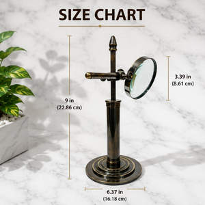 Vintage Metal Standing Magnifying <b>Glass</b> Adjustable Tabletop <b>Reading</b> Magnifier with Round Base for Office Study Desk Decor Wholes - Product Image 3