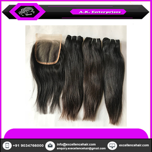 Extensiones de cabello crudo indio virgen Remy puro de alta calidad, estilo de onda recta sedosa suave hecho de cabello humano - Product Image 2