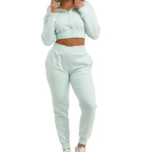 Vêtement d'hiver OEM pour femmes, sweat à capuche mi-zippé doublé, coton de haute qualité, polaire en polyester, imperméable, séchage rapide, respirant - Product Image 3