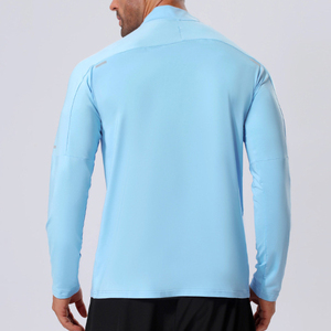 Men's Long Sleeve Quarter Zip Performance Top Quick Dry Athletic Pullover <b>Moisture</b> Wicking Golf Running Training Fitness - Product Image 3