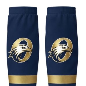 Men Navy Blue Gold Hockey <b>Socks</b> Polyester Athletic Sports <b>Socks</b> Team Uniform <b>Long</b> <b>Socks</b> Training Match Wear Performance Clothing - Product Image 3