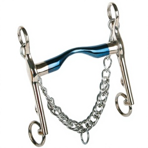 Bocado de equitación Weymouth Blue Horse de acero inoxidable y hierro dulce, diseñado por Intel Riaz Jamal para productos ecuestres - Product Image 5
