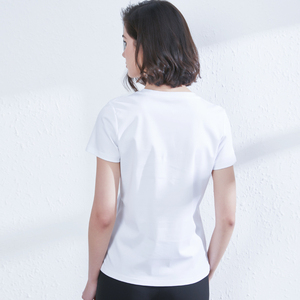 Camiseta de Manga Corta Casual para Mujer, Talla Grande, Oversize, Transpirable, de Algodón Orgánico Ecológico, con Diseño Personalizable - Product Image 3