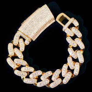 IGI Certified VVS Moissanite Bracelets & <b>Bangles</b> Custom Cuban Iced Out 925 Sterling Silver Rose Gold Plated Hip Hop For Unisex - Product Image 1