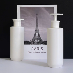 500ml White HDPE Plastic <b>Pump</b> <b>Bottle</b> Horizontal Handle Base for Facial Cleanser Face Cream Shampoo Custom Color - Product Image 3