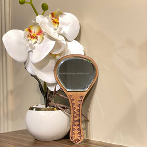 Nuevo espejo de mano de cuero con grabado, espejo de mano de maquillaje de cuero genuino occidental, espejo Vintage personalizado, regalo para ella - Product Image 4