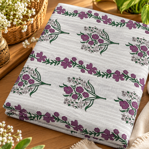 Tissu en coton tissé avec des imprimés de vigne florale rose pour la couture de vêtements, les rideaux décoratifs et les projets textiles créatifs - Product Image 5