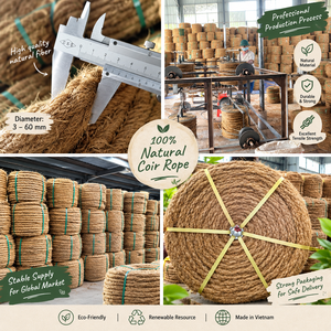 Cuerda de Fibra de Coco Resistente |   Fibra de Coco 100% Natural y Ecológica |   Biodegradable, Diámetro de 3 mm a 30 mm |   Vietnam |   Tela No Tejida |   Nuevo - Product Image 5