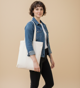 <b>Large</b> Sustainable <b>Canvas</b> Shoulder Tote Durable Multi-Purpose Shopping <b>Bag</b> with Customizable Print and Embroidery Options - Product Image 6