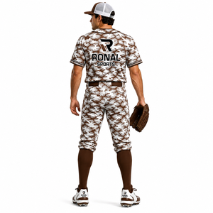 Uniforme de Béisbol de Último Diseño y Nuevo Estilo, Uniforme de Béisbol de Color Sólido de Primera Calidad para Venta en Línea, Talla Grande para Adultos - Product Image 4