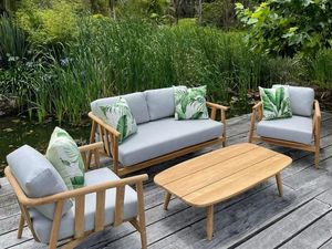 Conjunto de Sofás de Jardín de Teca Natural, Muebles de Exterior para Patio, Conjunto de Conversación de Madera, Proveedor de Muebles de Teca de Indonesia en el Reino Unido - Product Image 2