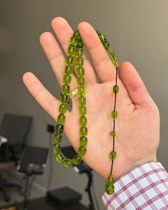 Rosario islámico Tasbih de resina premium pulida ecológica amarilla con borla - Product Image 3