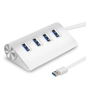 Hub USB 3.0 en aluminium à 4 ports, extension 5 Gbps avec transmission haute vitesse de fichiers, vidéos et données - Product Image 1