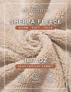 Mens Winter <b>Sherpa</b> <b>Lined</b> <b>Hoodie</b> Warm Fleece Pullover Sweatshirt Soft Cotton Blend Kangaroo Pocket Outdoor Casual Wear - Product Image 6