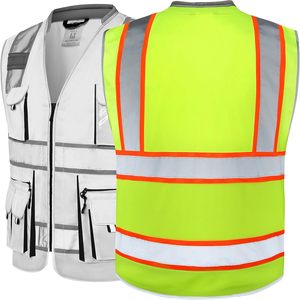 เสื้อกั๊กนิรภัยสะท้อนแสง ANSI CLASS 2 คุณภาพสูง หลายกระเป๋า ราคาโรงงานถูกที่สุด ขายส่ง - Product Image 6