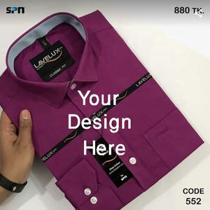 Vente directe d'usine chemises habillées de bureau formelles pour hommes 100% coton décontracté à manches longues pour l'automne - Product Image 4