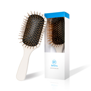 Cepillo para el Cabello Befanty Refinado con Oro de 24K y Mango de Madera de Haya para Uso Diario en el Hogar y Desenredado Suave - Product Image 1
