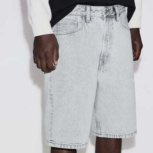 Shorts en jean pour homme, été, haute qualité, 100% coton, imprimé numérique uni, longueur genou, logo et design personnalisés, service OEM - Product Image 4