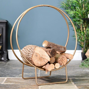 Brass Firewood Rack with Customizable Color for Home Garden Indoor Outdoor Fireplace Accessories Brass Fireplace <b>Log</b> Basket - Product Image 3