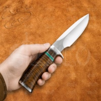 Couteau de chasse et de camping artisanal sur mesure de 10 pouces, acier D2, lame fixe, pointe tombante, 58-60HRC, utilitaire, OEM, EDC, étui en cuir, le meilleur
