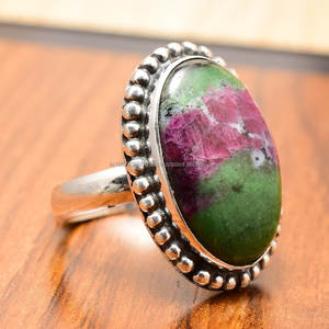 Anillo de Plata de Ley 925, anyolite aka Ruby In Zoisite Ring, joyería hecha a mano, hermoso anillo, artículo de regalo, delicado, bohemio - Product Image 5