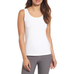 Camiseta sin mangas blanca para mujer 2026, ajustada, básica, informal, para verano, para usar en capas, yoga, uso diario y ropa de gimnasio - Product Image 1