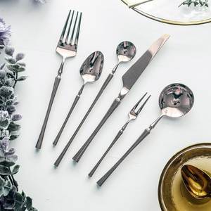 Contemporary Metal Cutlery Set Stainless Steel <b>Flatware</b> Dining Collection For Home Kitchen Restaurant Use - Product Image 1