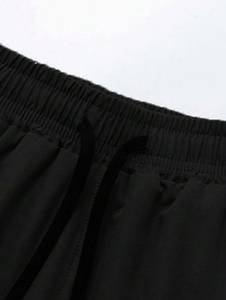 <b>Black</b> Sleeveless <b>Tank</b> <b>Top</b> Set Men's Sportswear Fitness Wear Elastic Waist Shorts <b>Knitted</b> Vest Polyester Cotton Summer - Product Image 4