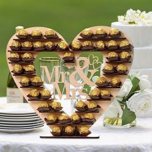 Support en bois en forme de cœur pour bonbons <span class=keywords><strong>Ferrero</strong></span> <span class=keywords><strong>Rocher</strong></span>, décoration de mariage et de fête, présentoir à desserts - Product Image 1