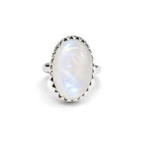 Wholesale Rainbow <b>Moonstone</b> Silver 925 Ring Oval Gemstone Classic Style Band <b>Jewelry</b> Affordable Price - Product Image 1
