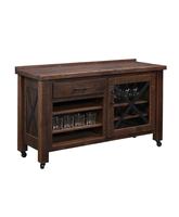 Meuble Bar en Bois Massif Pindel Handicraft avec Casier à Vin, Porte Verres, Tiroir de Rangement, Autoportant, Porte à Panneau Plat Moderne, Meuble de Maison