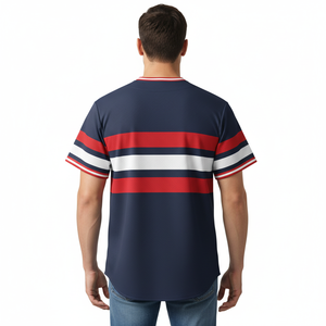 Camiseta de Béisbol y Sóftbol Retro Personalizada, Uniforme Transpirable con Números y Nombre del Equipo Impresos por Transferencia de Calor, Cuello en V Corto, Secado Rápido 100% - Product Image 2