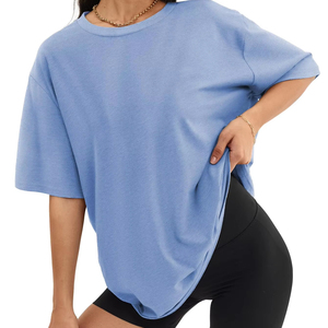 Camiseta de Mujer 100% Algodón, Cuello Redondo, Manga Corta, Lista para el Verano, Anti-Pilling, Secado Rápido, Tejido con Logotipo Bordado - Product Image 1