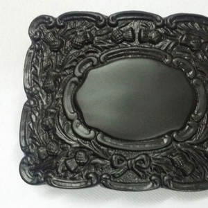 Impresionante hebilla de cinturón escocesa para kilt de piper para hombre, con cresta de cardo, color negro azabache, hecha a mano, de Global Fashion - Product Image 5