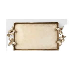 Plateau de service en bois gris avec poignées découpées et bords inclinés, plateau de petit-déjeuner en bois pour ottoman, plateau décoratif pour la maison de style campagnard - Product Image 5