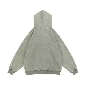 Acid Wash <b>Hoodie</b> for <b>Men</b> – <b>Oversized</b> Relaxed Fit Heavy Cotton Hooded Sweatshirt with Soft <b>Fleece</b> Lining for Streetwear and Daily - Product Image 2