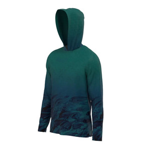 Sudadera con Capucha de Manga Larga para Hombre, Color Degradado, Impresión por Sublimación, Secado Rápido, UPF 50, Ropa de Pesca - Product Image 1