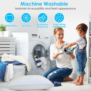 Adjustable Cool <b>Memory</b> <b>Foam</b> Pillow 1pc Shredded Extra Filling with Machine Washable Cover for Side Back Stomach Sleepers - Product Image 2