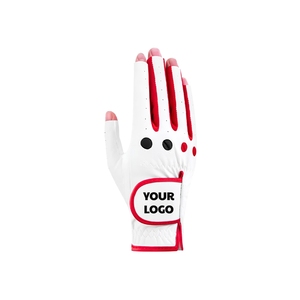 Gants de golf personnalisés à doigts ouverts en cuir Cabretta extensible, respirants, perforés, avec fermeture Velcro flexible VN - Product Image 5
