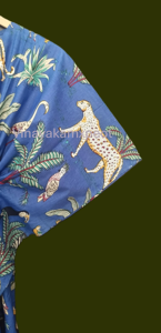 Kimono de Algodón con Estampado de Selva Tropical Azul, Túnica Midi para Playa, Ropa de Verano Ecológica y Transpirable para Mujer - Product Image 2