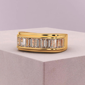 Bague de mariage éternelle en moissanite taille baguette style hip-hop pour homme, luxueuse et entièrement sertie de diamants, cadeau d'anniversaire pour lui - Product Image 4