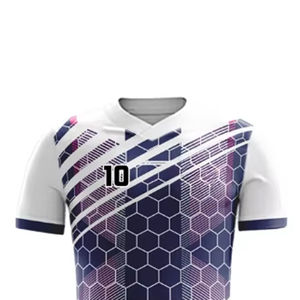 Camiseta de Fútbol Personalizada Unisex para Adultos, Uniforme de Fútbol con Cuello Redondo, Manga Corta, Sublimada, de Malla/Poliéster de Secado Rápido para Verano - Product Image 5