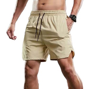 Men's Casual Sports Gym Lightweight 100% Polyester Cotton Solid Front Custom Oversized Jogger Shorts Quick Dry Breathable <b>Tassel</b> - Product Image 1