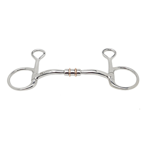 Bridon Baucher Tough Tack en Acier Inoxydable à Bouche Roulée avec Double Incrustation en Cuivre 12,5 cm – Durable, Haute Qualité, Multifonctionnel pour l'Équitation - Product Image 1