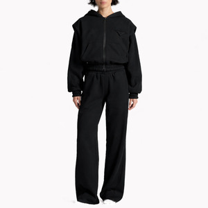 ชุดฮู้ดดี้ครอปผ้าฟลีซหนานุ่มและกางเกงจ็อกเกอร์สำหรับผู้หญิง สตรีทแวร์ ผลิตแบบ OEM ชุดวอร์มขายส่ง ผู้จัดจำหน่าย ODM - Product Image 4