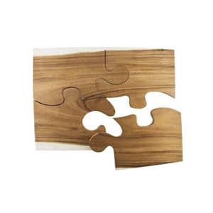 Nouvel ensemble de 4 dessous-de-plat emboîtables en bois de Suar, planche à découper écologique de qualité alimentaire, plateau de découpe en bois fait main pour la cuisine - Product Image 1