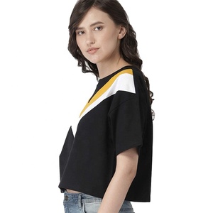 Novedad de 2025, camisetas de manga corta de verano para mujer, camisetas cortas con logotipo personalizado para mujer, camisetas 100% de algodón para mujer a la moda - Product Image 3